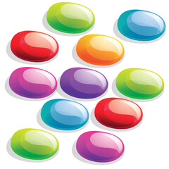 chocolate coated pebble on white background