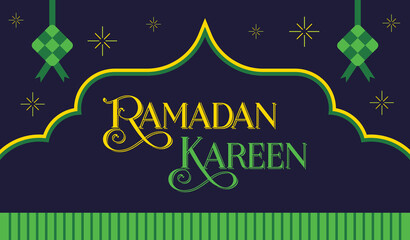Ramadan kareem greeting with Islamic festival background
