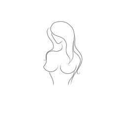 Line art of beautiful women vector illustration