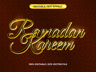 ramadan kareem 3d text effect luxury theme. typography template for islamic tagline
