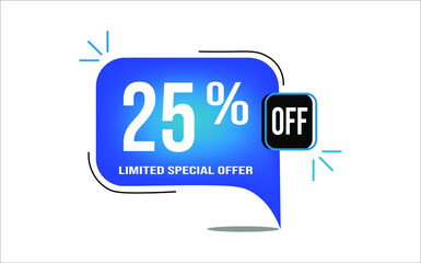 25% off blue balloon. Wholesale buy and sell banner. Limited special offer