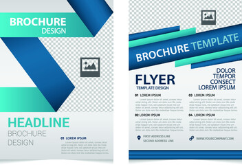 Obraz premium brochure template 3d folding style checkered pattern ornament