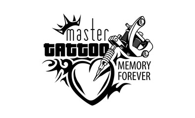 Vector logo for tattoo salon on white background