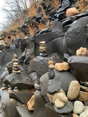 경기도 포천 멍우리협곡 소원성취길, 돌답, 몽돌, 소원돌탑, 암벽, 바위, 돌무지 / Wish stone, Munguri Gorge, Pocheon, Gyeonggi-do, Doldap, Mongdol, Sowondol Pagoda, Rock, Rock, Dolmuji 