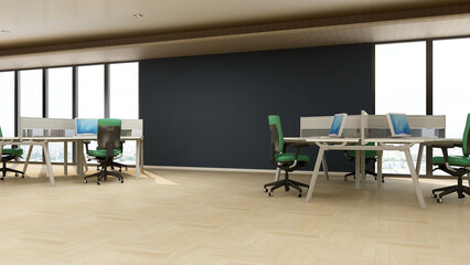 3d company logo mockup in the office workspace