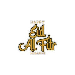 Eid Al fitr Mubarak quote design lettering vector