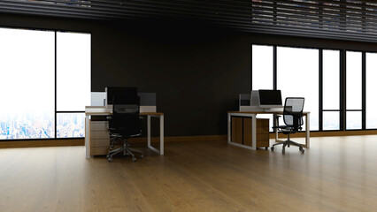 3d company logo mockup in the office workspace
