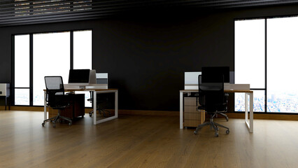 3d company logo mockup in the office workspace