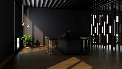 3d company logo mockup in the office meeting space