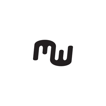 Letter mw monogram logo design vector