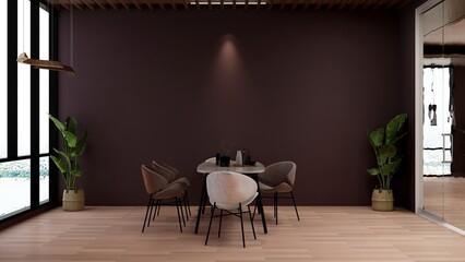 wall sign mockup in the modern office meeting room