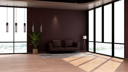 office wooden lobby waiting room for company wall logo mockup