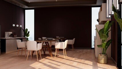 company logo mockup in the office kitchen wall