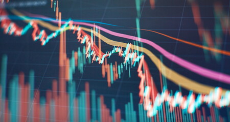 Financial instruments with various type of indicators including volume analysis for professional...