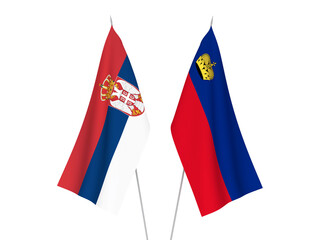 Serbia and Liechtenstein flags