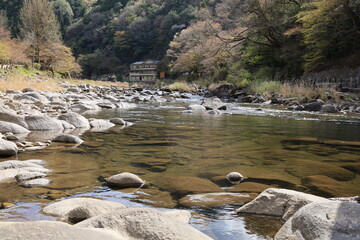 山のある日本の自然の風景
