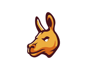 guanaco llama alpaca cartoon head logo