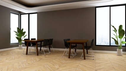 company logo mockup in the office kitchen wall