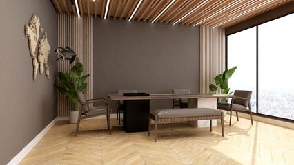 modern office meeting room for company wall logo mockup