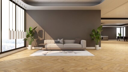 modern office lobby waiting room wall sign mockup