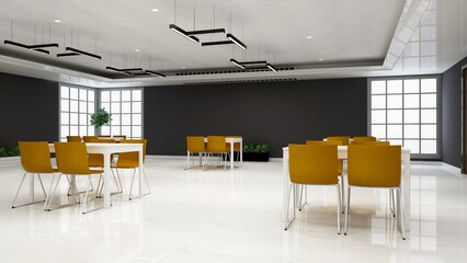 restaurant or cafe 3d interior design wall sign mockup