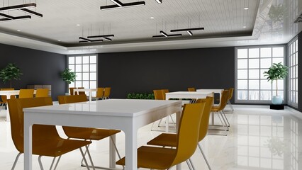 restaurant or cafe 3d interior design wall sign mockup