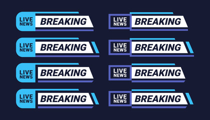 breaking news tv screen bars vector image