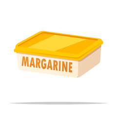 Margarine tub vector isolated illustration - obrazy, fototapety, plakaty