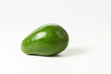 Single avocado isolated on white background, Avocado studio macro shooting.