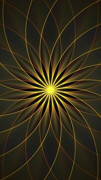 Abstract Radiating Psychedelic Flower Pattern Background Loop