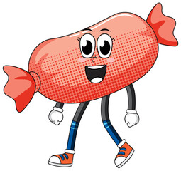 A sausage cartoon character on white background