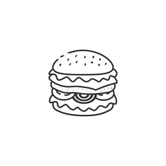 Outline icon of burger vector illustration