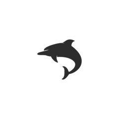 simple dolphin logo vector icon illustration