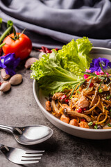 spaghetti on the table