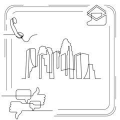 Concept visualization line icon drawing of business infographics