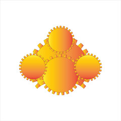 Golden logo made with wheels