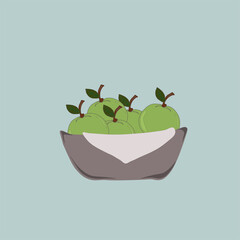 green apple background plate