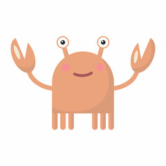 Cute crab on a white background