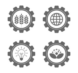 Cogs gear wheel icon set