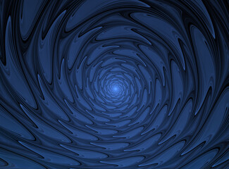 Abstract fractal blue spiral on dark background