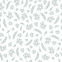 Fototapeta na wymiar Floral seamless pattern in delicate pastel green colors. Abstract vector floral patterns for fashion, textiles and interiors. Delicate summer, spring floral motif for dress, textiles, wrapping paper