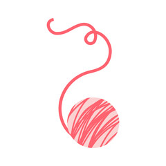 Pink ball of wool yarn vector icon. Flat style vector illustration.