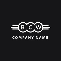 BCW letter logo design on black background. BCW  creative initials letter logo concept. BCW letter design.