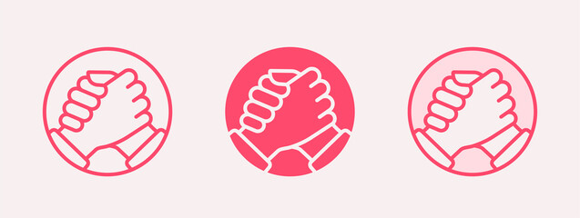 Shaking hands icon. Support, partnership logo template. Vector illustration.