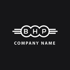 BHP letter logo design on black background. BHP  creative circle letter logo concept. BHP letter design.