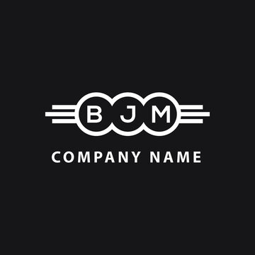 BJM letter logo design on black background. BJM  creative initials letter logo concept. BJM letter design.