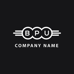 BPU letter logo design on black background. BPU  creative initials letter logo concept. BPU letter design.