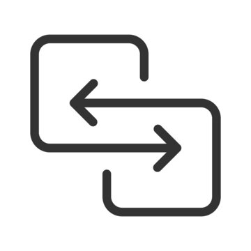 Transfer arrow icon. Reverse symbol. Double oposite directed