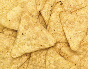 potato or corn chips, closeup