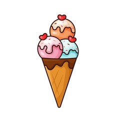 Ice cream vector illustration, with different flavors.